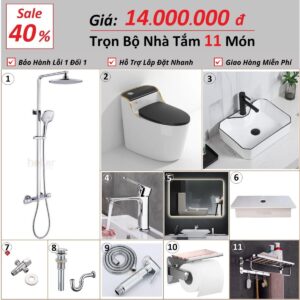 Combo Nhà Vệ Sinh HoLer Germany Trọn Bộ 11 Món 14 Triệu CBHL11-1400