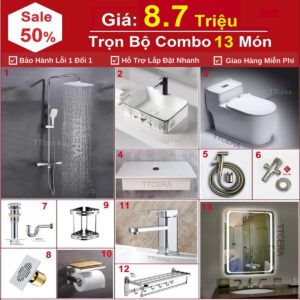 Combo Nhà Vệ Sinh Trọn Bộ 13 Món Cao Cấp 8.7 Triệu CB13-8700