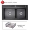 Chậu Rửa Chén Bậc Thang Inox 304 Phủ Nano Holer HLCRNN701-8245D