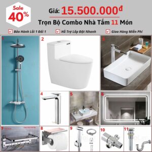 Combo Nhà Vệ Sinh hoLer Trọn Bộ 11 Món CHL11-15500S3