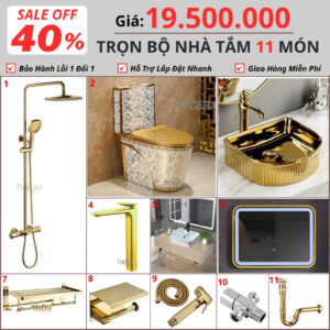 Combo Nhà Vệ Sinh HoLer Trọn Bộ 11 Món CHL11-19500S6