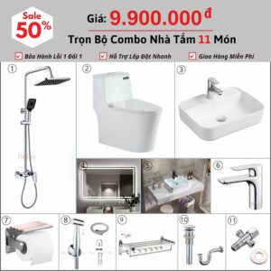 Combo Nhà Vệ Sinh HoLer Germany Trọn Bộ 11 Món CHL11-9900S4