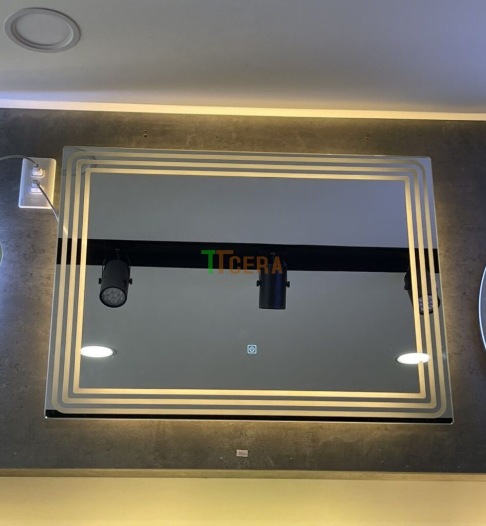 Gương Led Cảm Ứng Vuông 3 Sọc 60×80 TTCERA GL19