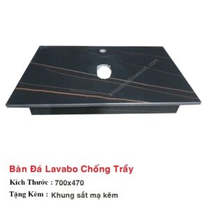 Mặt Bàn Lavabo Đá Đen Vân Mây Chống Trầy TTCERA MLB07