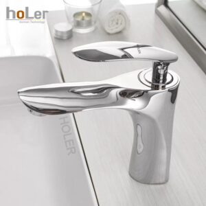 Vòi Lavabo Nóng Lạnh Đồng mạ Crome Holer HL-LB600
