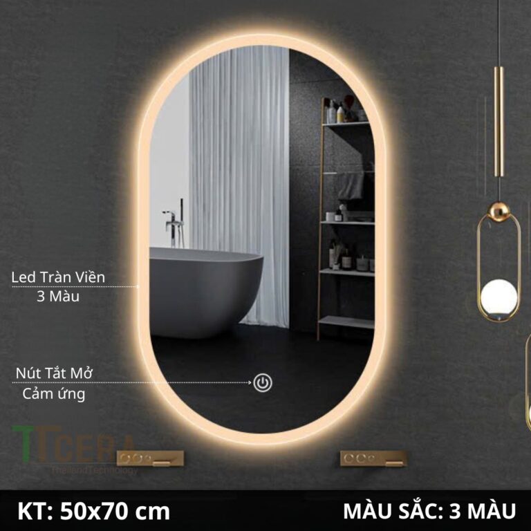 Gương Led Cảm Oval 50x70 TTCERA GL56