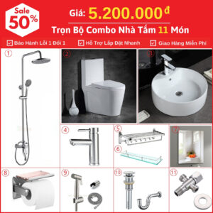 Combo Nhà Vệ Sinh 11 Món 5.2 Triệu TTCERA CBTT03-5200
