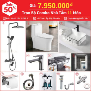Combo Nhà Vệ Sinh 11 Món 7.95 Triệu TTCERA CBTT05-7950