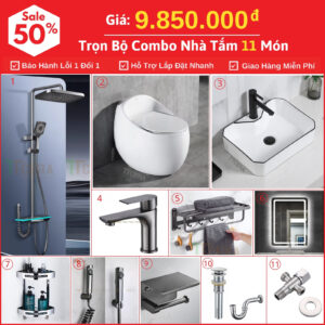 Combo Nhà Vệ Sinh 11 Món 9.85 Triệu TTCERA CBTT07-9850