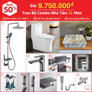 Combo Nhà Vệ Sinh 11 Món 9.75 Triệu TTCERA CBTT08-9750