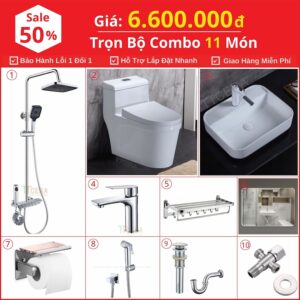 Combo Nhà Vệ Sinh 10 Món 6.6 Triệu TTCERA CBTT02-6600