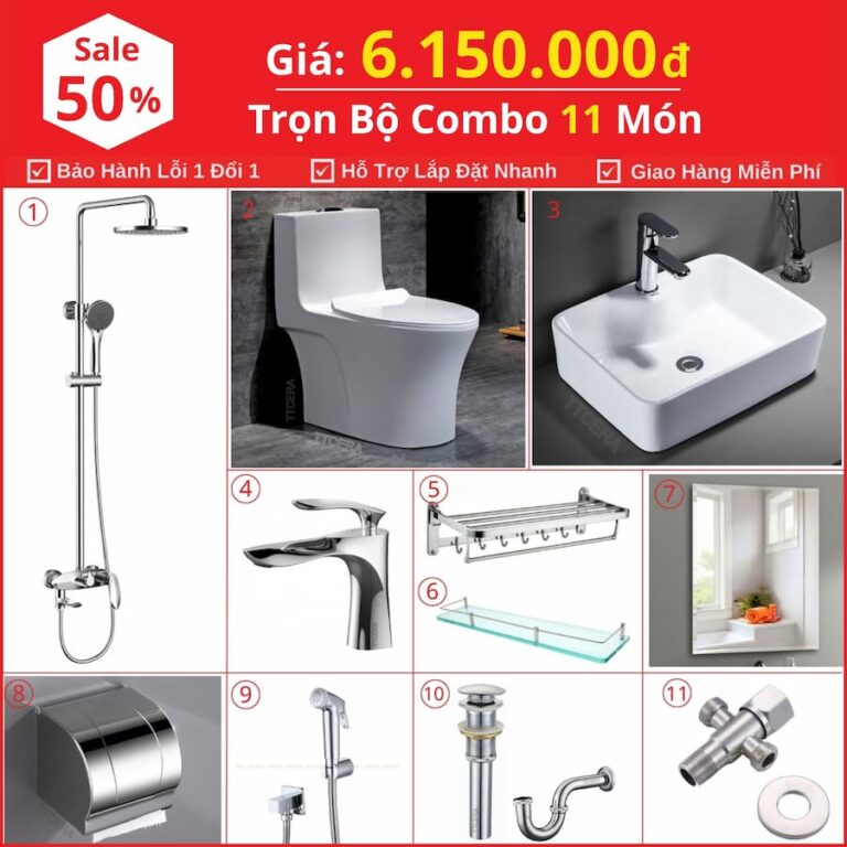 Combo Nhà Vệ Sinh 11 Món 6.15 Triệu TTCERA CBTT11-6150