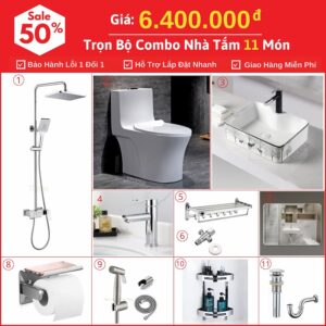 Combo Nhà Vệ Sinh 11 Món 6.4 Triệu TTCERA CBTT04-6400