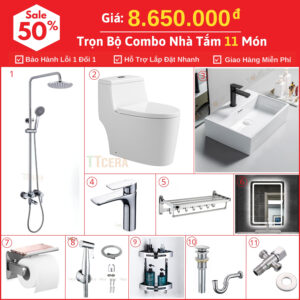 Combo Nhà Vệ Sinh 11 Món 8.65 Triệu TTCERA CBTT06-8650