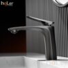 Vòi Lavabo Nóng Lạnh Đồng Sơn Tĩnh Điện Xám HoLer HL-LB683G
