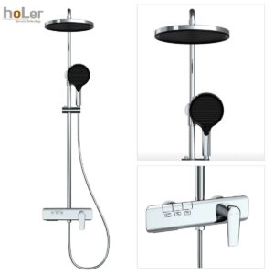 Sen Cây Tắm Đứng Đồng Thau Crom Holer HL2120 - Bóng Crome
