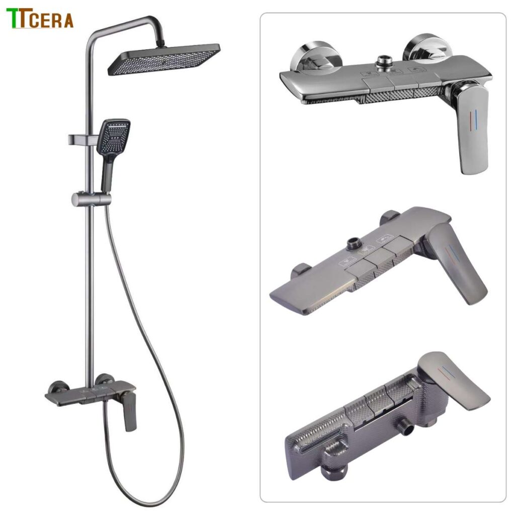 Sen Cây Phím Đàn Đồng Thau Mạ TiTan Màu Xám TTCERA SC174A