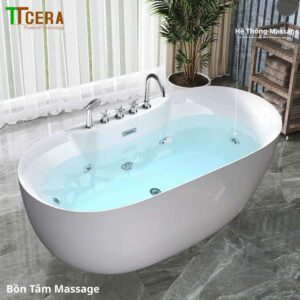 Bồn Tắm Nằm Massage Oval TTCERA BTMS18