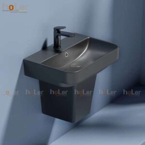 Chậu Lavabo Treo Tường Màu Đen Holer HL-LB437