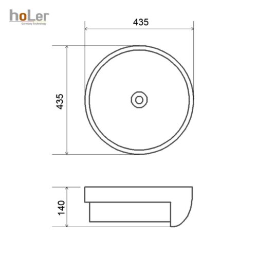 Chậu rửa lavabo đặt bàn hoLer HL-LB421