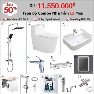 Combo Nhà Vệ Sinh 11 Món 11.55 Triệu hoLer CBHL08-11550