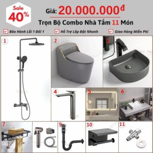 Combo Nhà Vệ Sinh hoLer Trọn Bộ 11 Món CHL11-20000S2