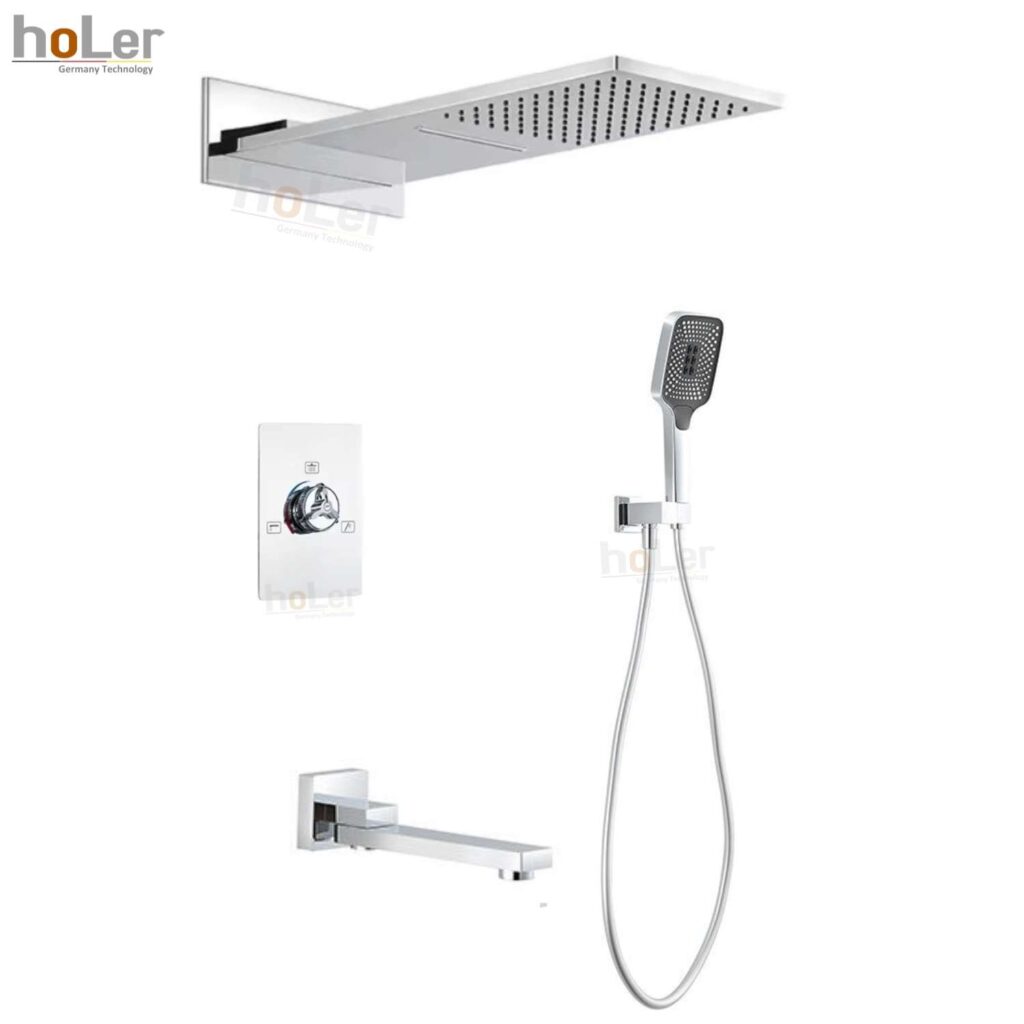 Sen Tắm Âm Tường Đồng Thau Mạ Crome HoLer HLA216