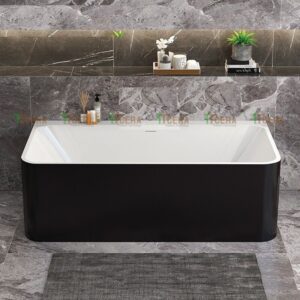 Bồn Tắm Nằm Chữ Nhật Màu Đen TTCERA BT33