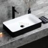 Chậu Lavabo Sứ Đặt Bàn Hình Chữ Nhật Mạ ORB Đen TTCERA LB13