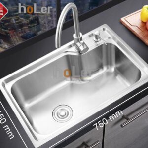 Chậu Rửa Chén 1 Hộc Inox 304 Holer HLCR720 – 7545