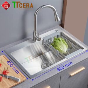 Chậu Rửa Chén Đơn Inox TTCERA CR913 – 8245