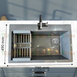 Chậu Rửa Chén Đá Xám Nhân Tạo Siêu Mịn TTCERA CRĐX-7949