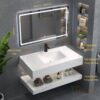 Combo Bàn Bóng Chống Trầy 2 Tầng Tràn Viền Mặt Lavabo Full Sứ TLVBD-55