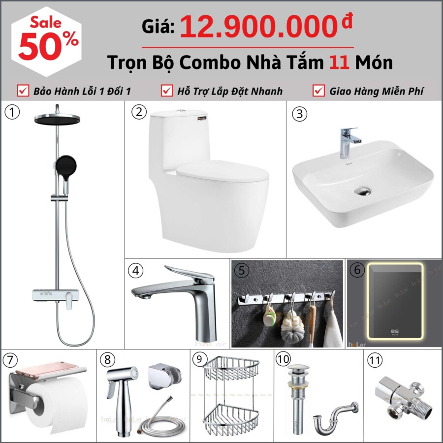 Combo Nhà Vệ Sinh 11 Món 12.1 Triệu hoLer CBHL07-12900