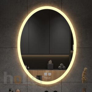 Gương Đèn Led 3 Màu Oval Có Nút Cảm Ứng Và Sấy Holer HLG10