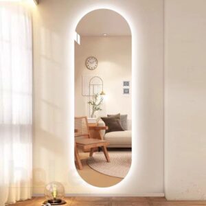 Gương Đèn Led Toàn Thân 3 Màu Oval Có Nút Cảm Ứng Và Sấy Holer HLG20