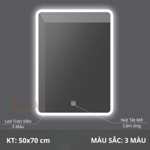 Gương Led Cảm Chữ Nhật Đứng 60×80 TTCERA GL59