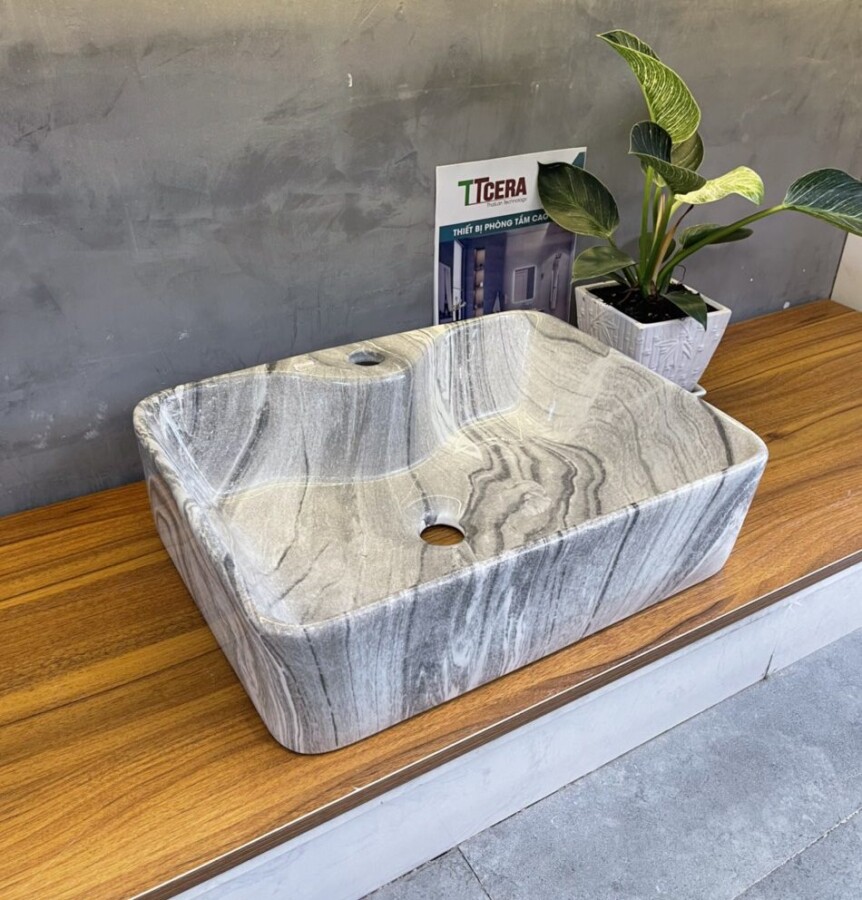 Lavabo Gốm Sứ Giả Đá Nghệ Thuật TTCERA LB61