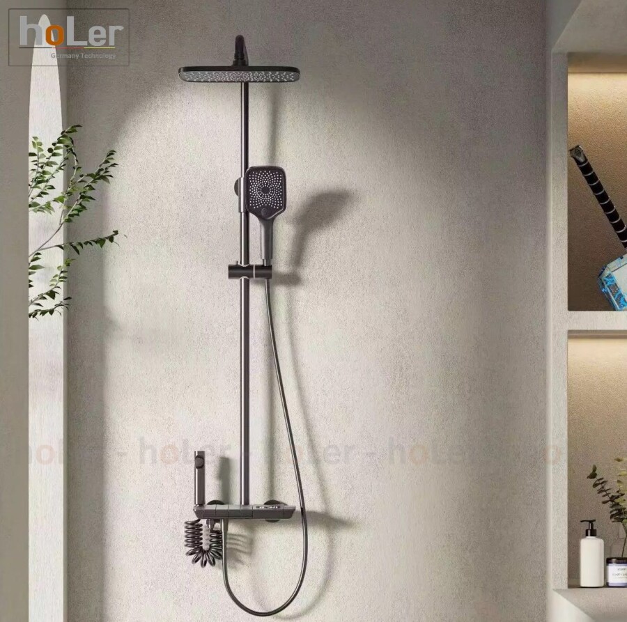 Sen Cây Đồng Thau Sơn Tĩnh Điện Xám Hiển Thị Nhiệt Độ Và Thời Gian Tắm Holer HL247