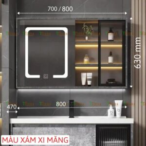 Tủ Gương Lavabo Nhựa PVC Cánh Led TTCERA TG11