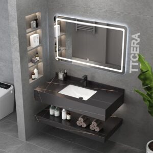 Tủ Lavabo Bàn Đá Đen 2 Tầng Chống Trầy TLVBD-03
