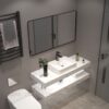 Tủ Lavabo Bàn Đá Trắng 2 Tầng Chống Trầy TLVBD-17