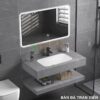 Tủ Lavabo Bàn Đá Xám Vân 2 Tầng Chống Trầy Tràn Viền TLVBD-44