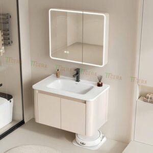 Tủ Lavabo Nhôm Cao Cấp TTCERA TLVB114 – Full Cánh Led