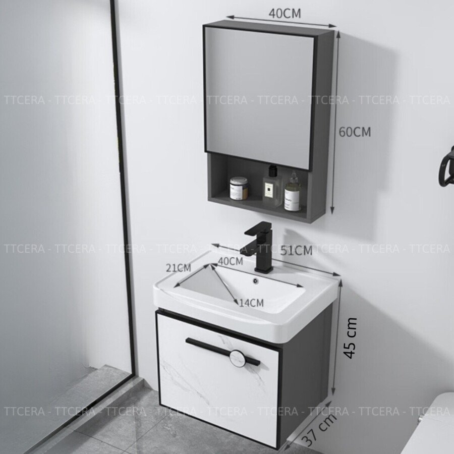 Tủ Lavabo Nhôm Mini Cao Cấp TTCERA TLVB138