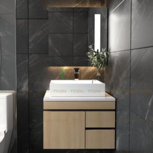 Tủ Lavabo Nhựa Đặc PVC PIMA Tủ Gương Led TLVB76-6047B