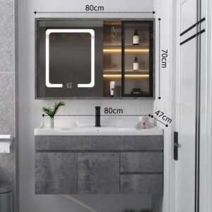 Tủ Lavabo Nhựa PVC Đặc Có Led TTCERA TLVB168