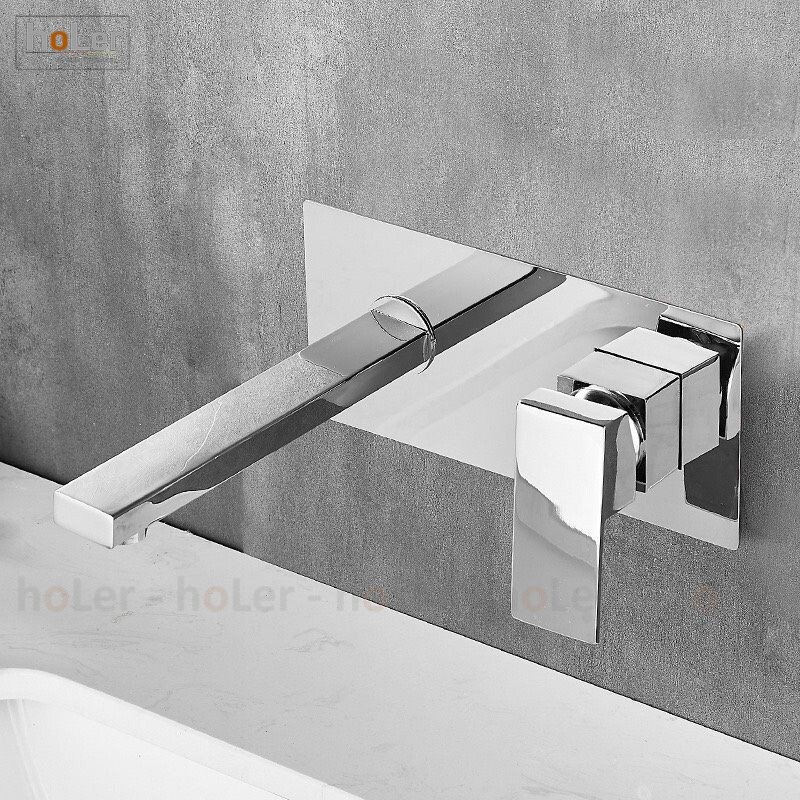 Vòi Lavabo Âm Tường Đồng Thau Mạ Crome HoLer HL-LBA601