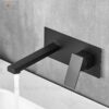 Vòi Lavabo Âm Tường Đồng Thau Sơn Tĩnh Điện Đen HoLer HL-LBA600