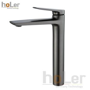 Vòi Lavabo Lạnh 30cm Đồng Sơn Tĩnh Điện Xám Holer HL-LB6101